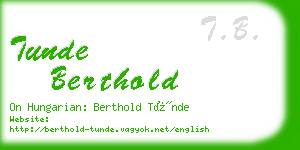 tunde berthold business card